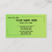 Carte De Visite Custom Logo Name Minimalist Modern Professional (Dos)