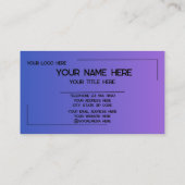 Carte De Visite Custom Logo Name Minimalist Modern Professional (Dos)