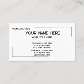 Carte De Visite Custom Logo Name Minimalist Modern Professional (Dos)