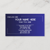 Carte De Visite Custom Logo Name Minimalist Modern Professional (Dos)