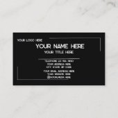 Carte De Visite Custom Logo Name Minimalist Modern Professional (Dos)