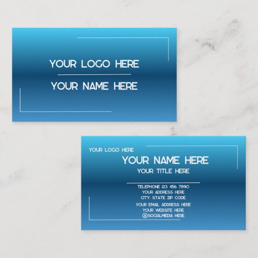Carte De Visite Custom Logo Name Minimalist Modern Professional (Devant / Derrière)