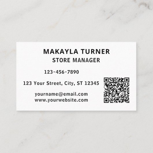 Carte De Visite Custom Logo QR Code Blue (Dos)