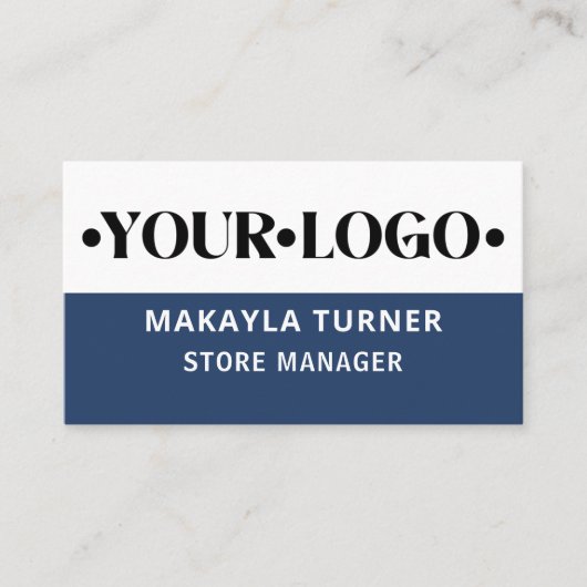 Carte De Visite Custom Logo QR Code Blue (Devant)