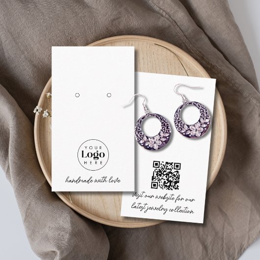 Carte De Visite Custom Logo QR Code Jewelry Earring Display Card