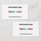 Carte De Visite Custom Logo Text Promotional Business Card Example (Devant / Derrière)