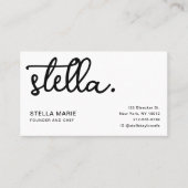 Carte De Visite Custom Modern Ajouter Votre Marque Nom Typographie (Devant)