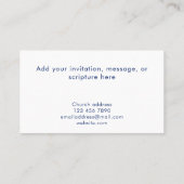 Carte De Visite Custom Modern Blue Gradient Church Pastor Minister (Dos)