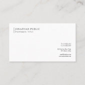Carte De Visite Custom Modern Chic Simple Template Professional (Dos)