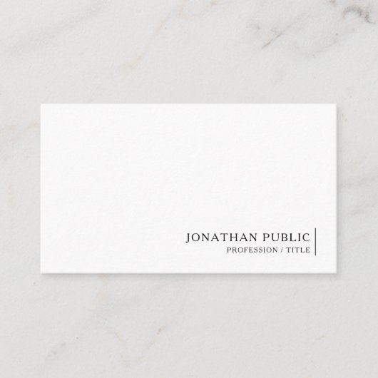 Carte De Visite Custom Modern Chic Simple Template Professional (Devant)