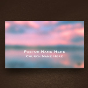 Carte De Visite Custom Modern Cool Lake Christian Church Pasteur