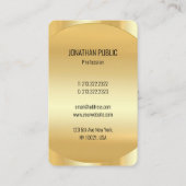 Carte De Visite Custom Modern Elegant Faux Gold Modèle Luxe (Dos)