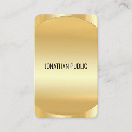 Carte De Visite Custom Modern Elegant Faux Gold Modèle Luxe (Devant)