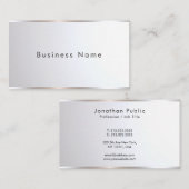 Carte De Visite Custom Modern Elegant Professional Template Silver (Devant / Derrière)