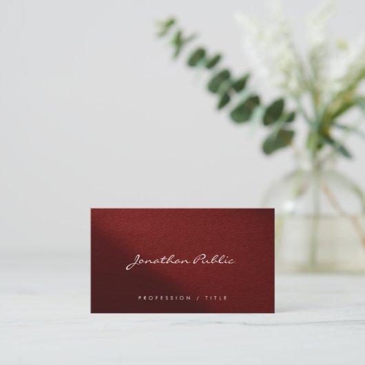 Carte De Visite Custom Modern Elegant Simple Typography Script (Debout devant)