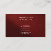 Carte De Visite Custom Modern Elegant Simple Typography Script (Dos)