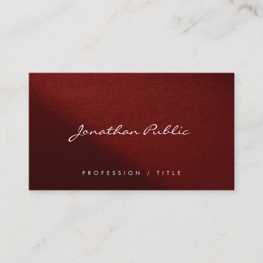 Carte De Visite Custom Modern Elegant Simple Typography Script (Devant)
