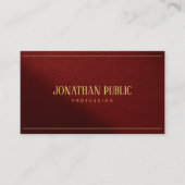 Carte De Visite Custom Modern Elegant Template Gold Text QR Code (Devant)