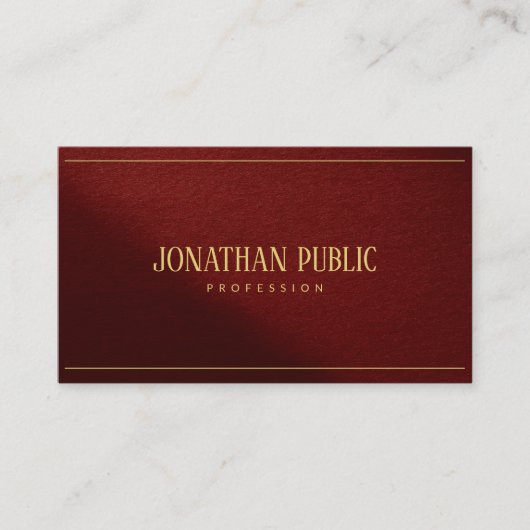 Carte De Visite Custom Modern Elegant Template Gold Text QR Code (Devant)