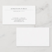 Carte De Visite Custom Modern Minimalist Template Elegant (Devant / Derrière)