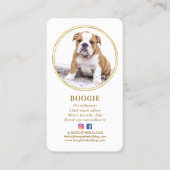 Carte De Visite Custom Modern Photo Gold Dog Social Media Code QR (Devant)