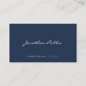 Carte De Visite Custom Modern Simple Handwritten Script Navy Blue (Devant)