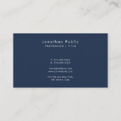 Carte De Visite Custom Modern Simple Handwritten Script Navy Blue (Dos)
