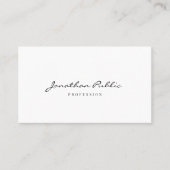 Carte De Visite Custom Modern Simple Template Script Typography (Devant)