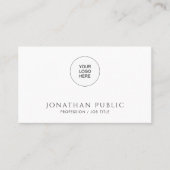 Carte De Visite Custom Modern Simple Template Upload Your Logo to (Devant)