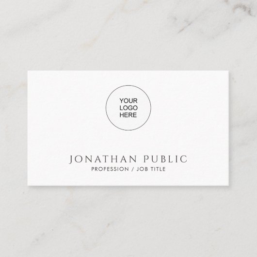 Carte De Visite Custom Modern Simple Template Upload Your Logo to (Devant)