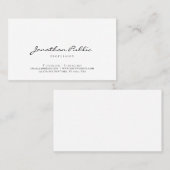 Carte De Visite Custom Modern Sleek Simple Template Script Trendy (Devant / Derrière)
