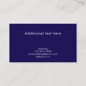 Carte De Visite Custom Modern Stylish Blue Personalized (Dos)
