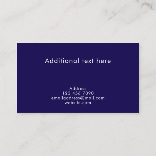 Carte De Visite Custom Modern Stylish Blue Personalized (Dos)