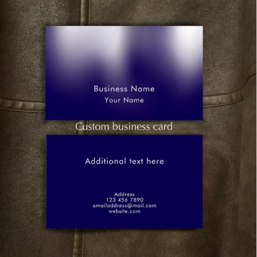 Carte De Visite Custom Modern Stylish Blue Personalized
