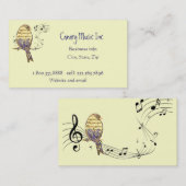 Carte De Visite Custom Music Notes & Bird Music Business (Devant / Derrière)
