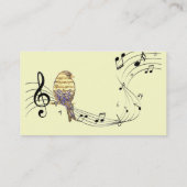 Carte De Visite Custom Music Notes & Bird Music Business (Dos)