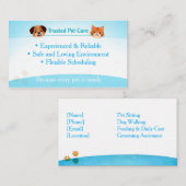 Carte De Visite Custom Pet Care | Pet Sitter Dog Walker (Devant / Derrière)