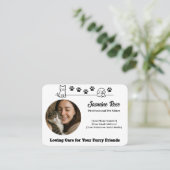 Carte De Visite Custom Pet Sitter Business Card with Photo  (Debout devant)
