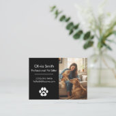 Carte De Visite Custom Photo Pet Sitter Business Card  (Debout devant)