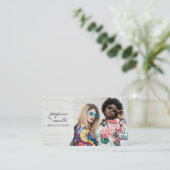 Carte De Visite Custom Photo Trendy Script Editorial Stylist (Debout devant)