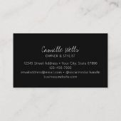 Carte De Visite Custom Photo Trendy Script Editorial Stylist (Dos)