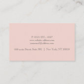 Carte De Visite Custom Pink Allure Chic Feminine Branding Style (Dos)