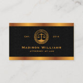Carte De Visite Custom Premium Gold Black Classic Monogram Law (Devant)