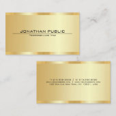 Carte De Visite Custom Professional Elegant Faux Gold Template (Devant / Derrière)