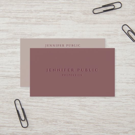 Carte De Visite Custom Professional Elegant Template Simple Luxury (Devant/Arrière en situation)