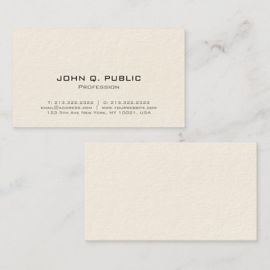Carte De Visite Custom Professional Modern Simple Template (Devant / Derrière)