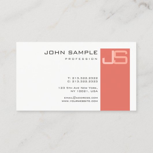 Carte De Visite Custom Professional Moderne Élégant Monogramme Bus (Dos)