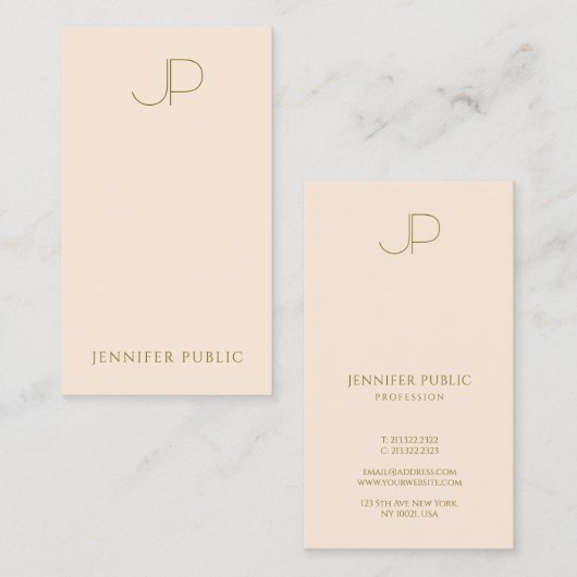 Carte De Visite Custom Professional Monogram Elegant Template (Devant / Derrière)