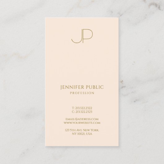 Carte De Visite Custom Professional Monogram Elegant Template (Dos)