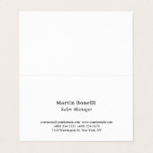 Carte De Visite Custom Professional Plain Black & White Classical (Extérieur déplié)